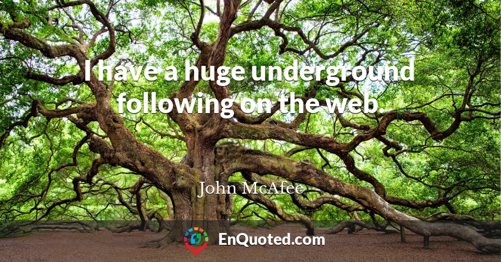 I have a huge underground following on the web.