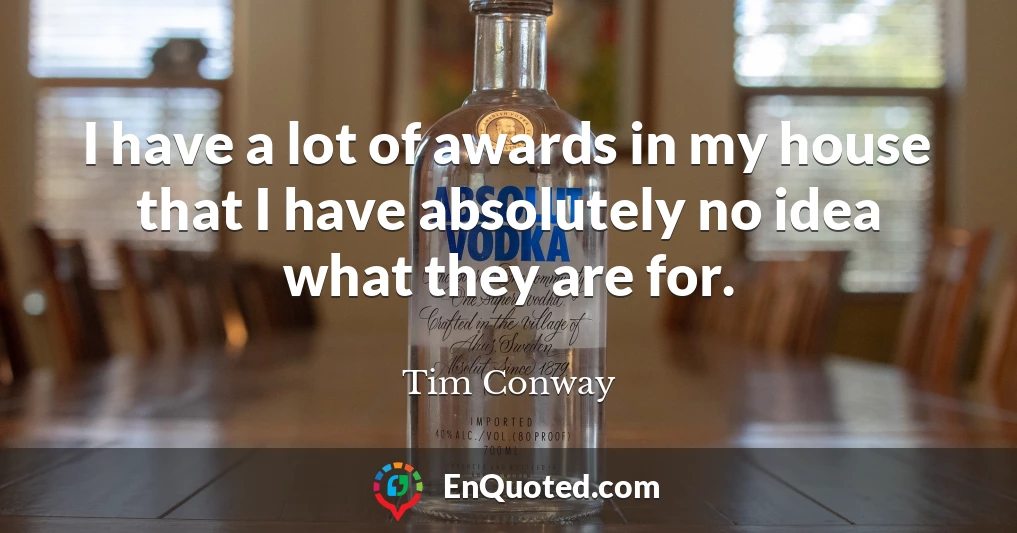 I have a lot of awards in my house that I have absolutely no idea what they are for.