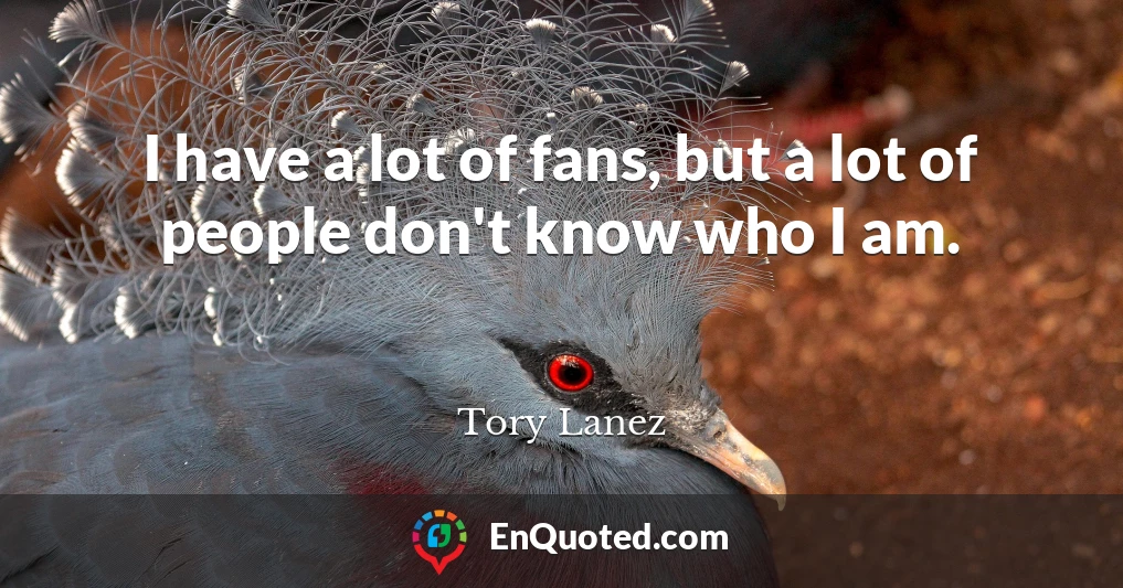 I have a lot of fans, but a lot of people don't know who I am.