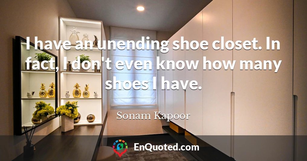 I have an unending shoe closet. In fact, I don't even know how many shoes I have.