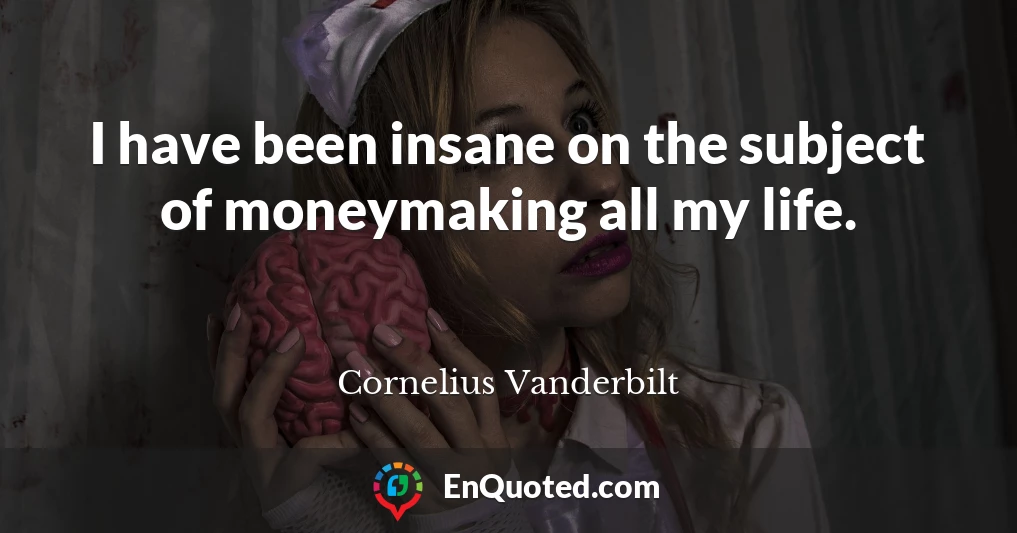 I have been insane on the subject of moneymaking all my life.