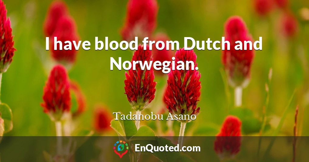 I have blood from Dutch and Norwegian.