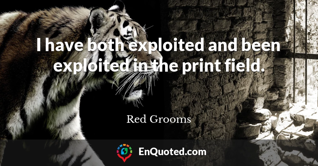 I have both exploited and been exploited in the print field.