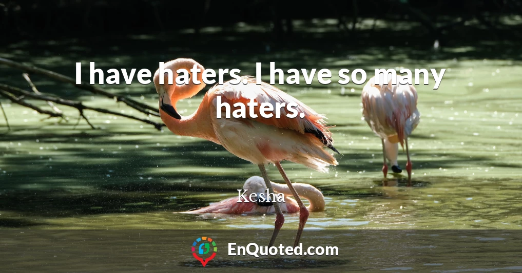 I have haters. I have so many haters.