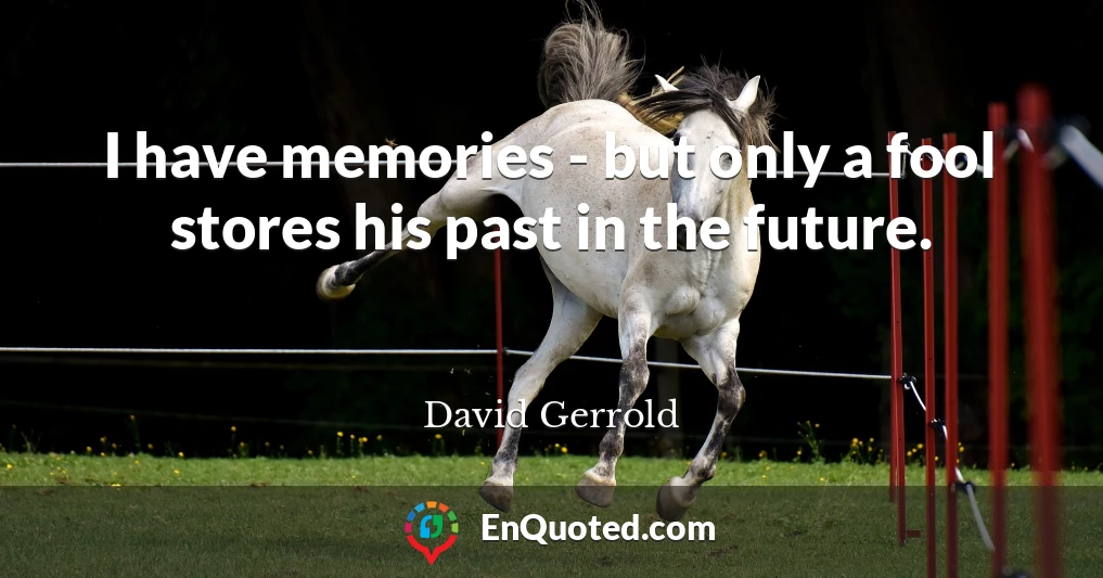 I have memories - but only a fool stores his past in the future.