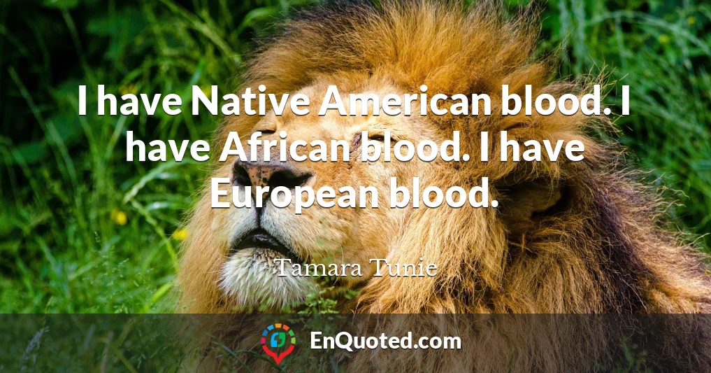 I have Native American blood. I have African blood. I have European blood.