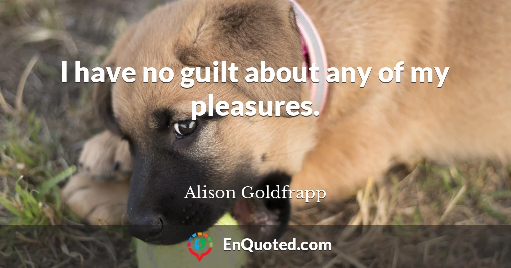 I have no guilt about any of my pleasures.