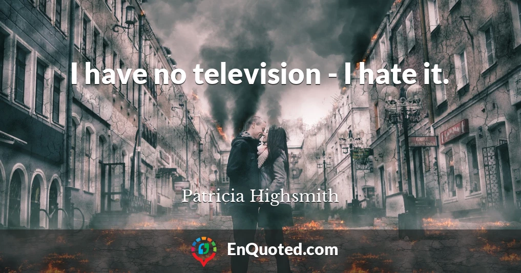 I have no television - I hate it.