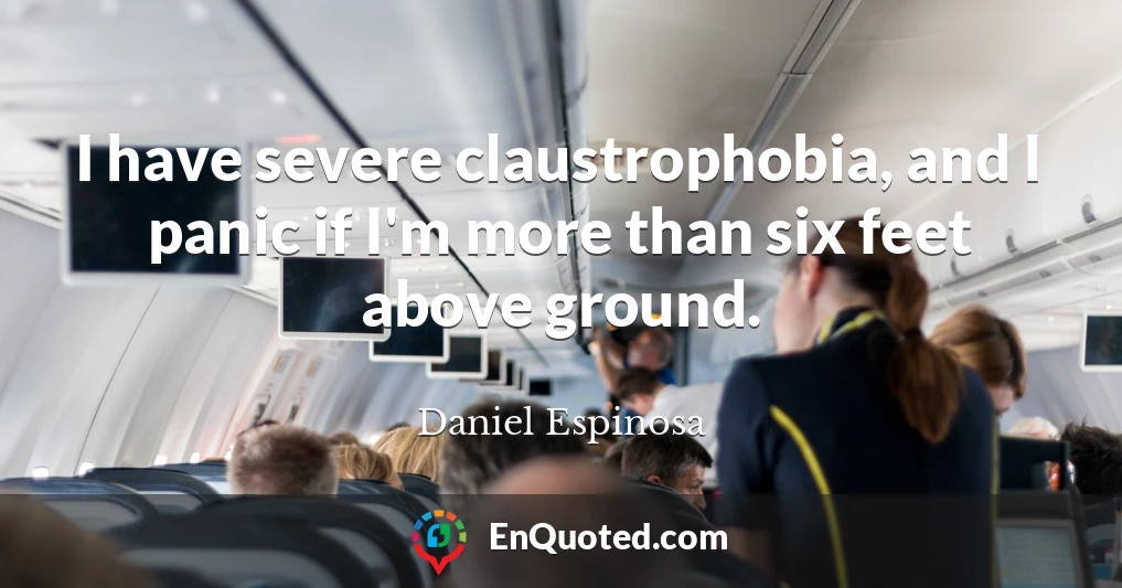 I have severe claustrophobia, and I panic if I'm more than six feet above ground.