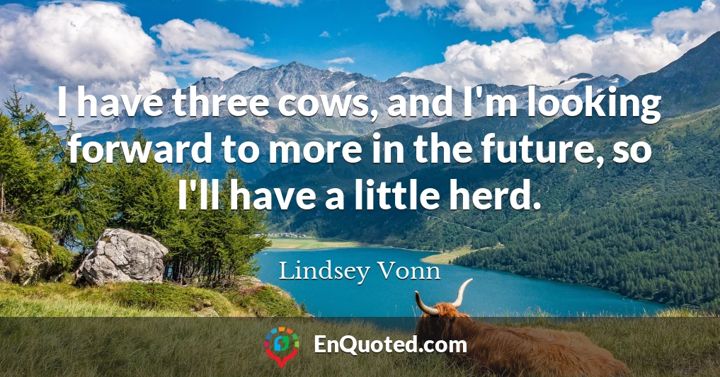 I have three cows, and I'm looking forward to more in the future, so I'll have a little herd.