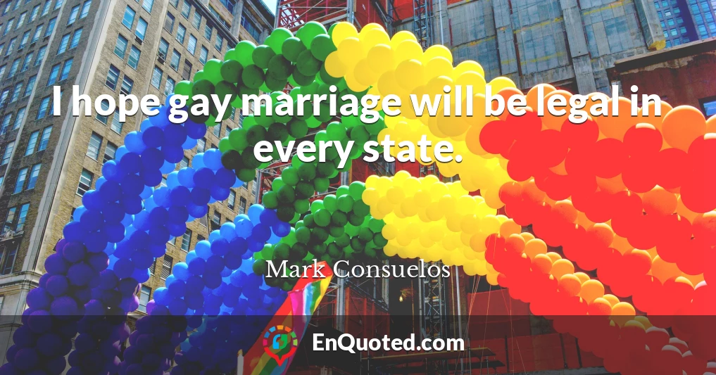 I hope gay marriage will be legal in every state.