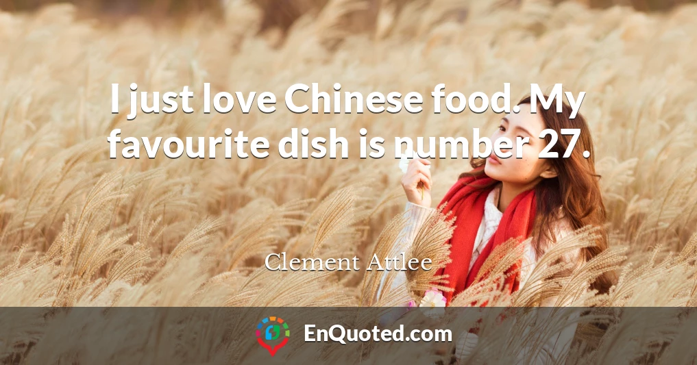 I just love Chinese food. My favourite dish is number 27.