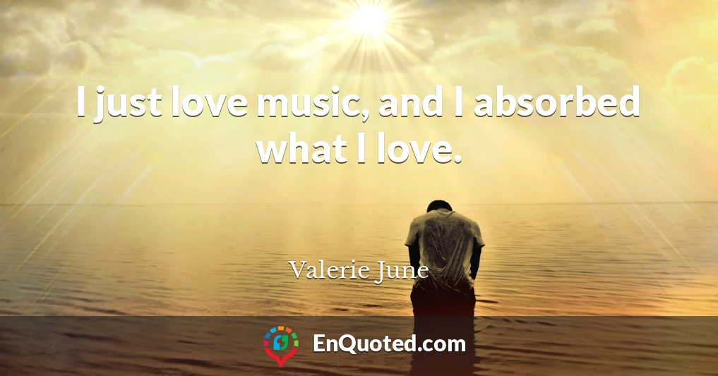 I just love music, and I absorbed what I love.