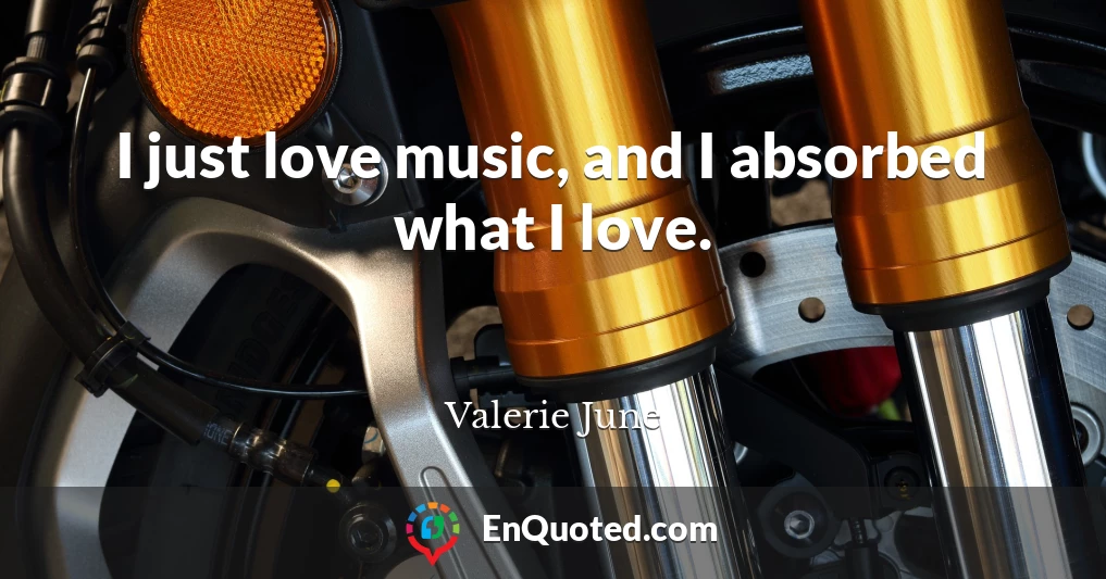 I just love music, and I absorbed what I love.