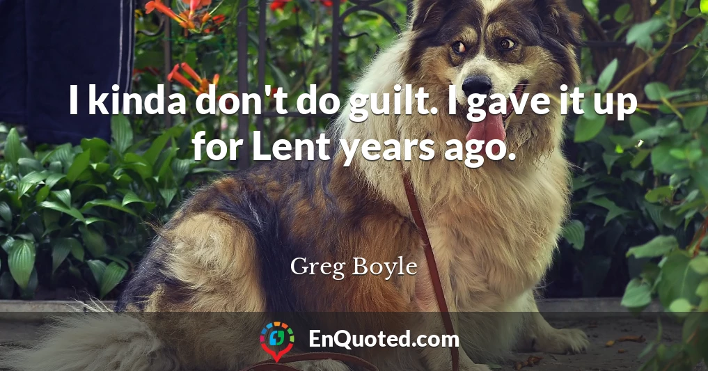 I kinda don't do guilt. I gave it up for Lent years ago.