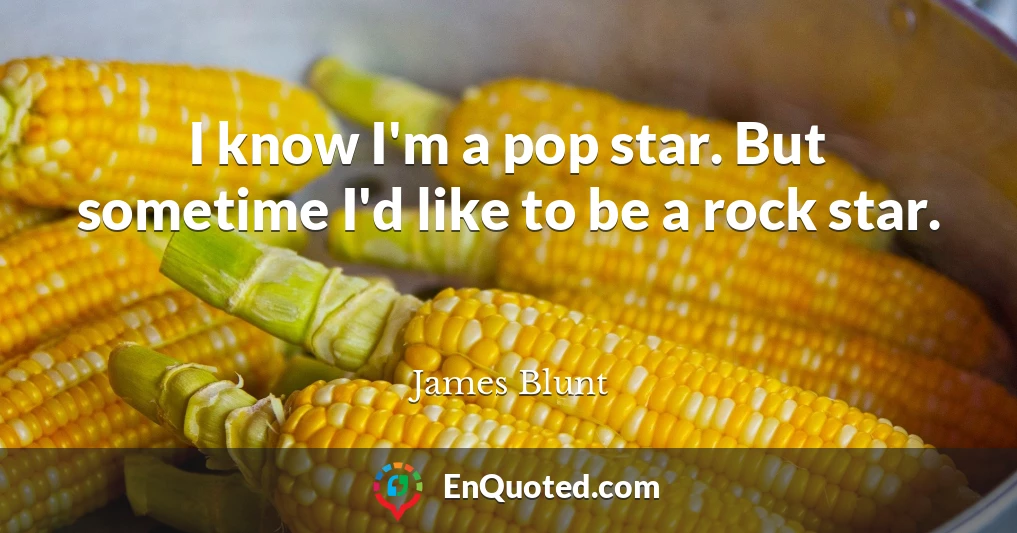 I know I'm a pop star. But sometime I'd like to be a rock star.
