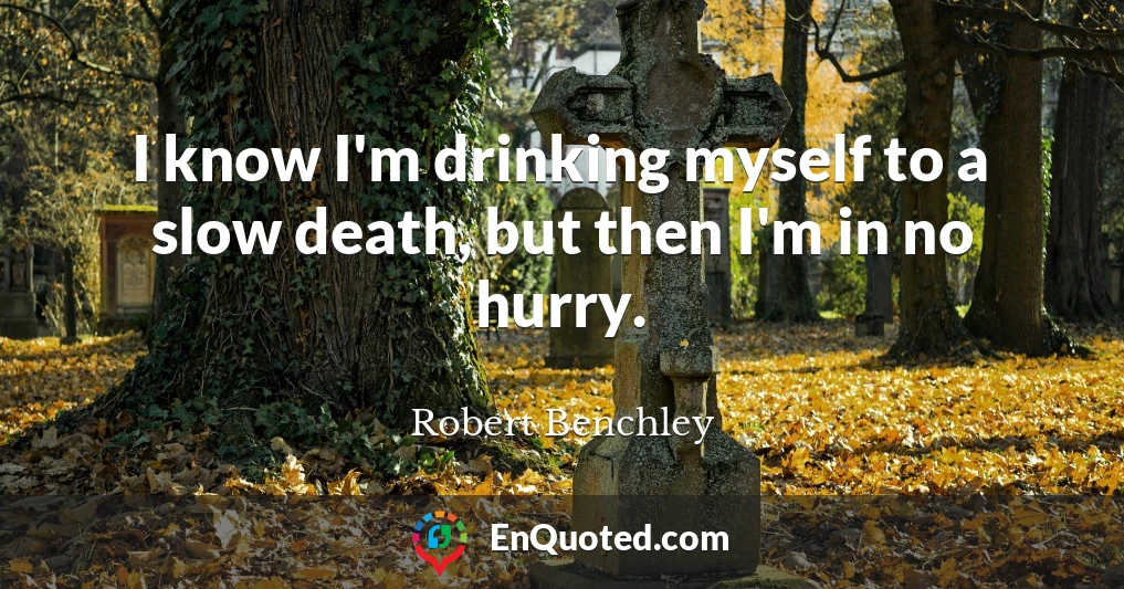 I know I'm drinking myself to a slow death, but then I'm in no hurry.