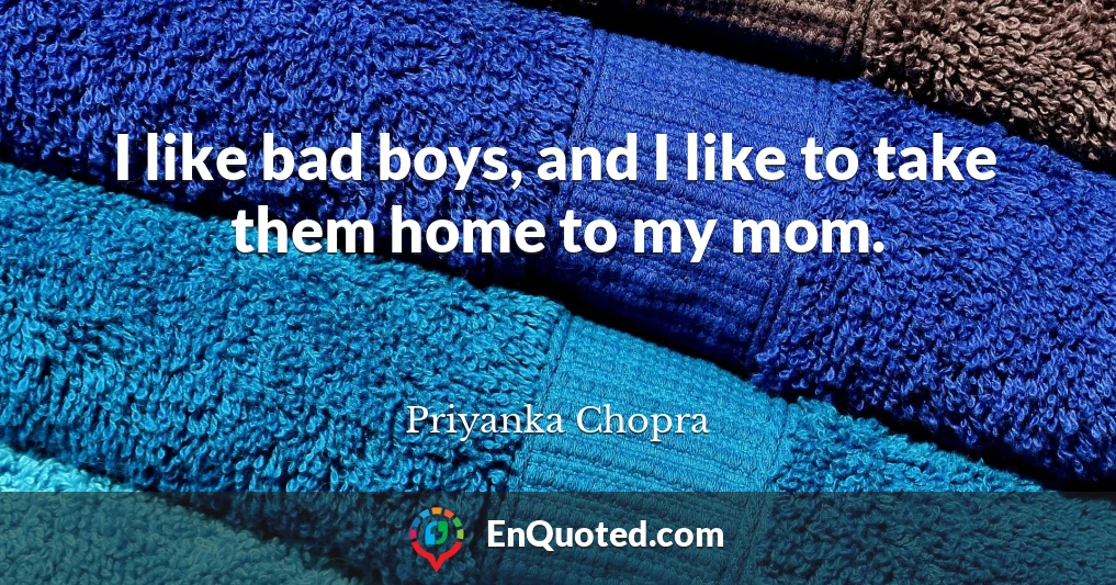 I like bad boys, and I like to take them home to my mom.