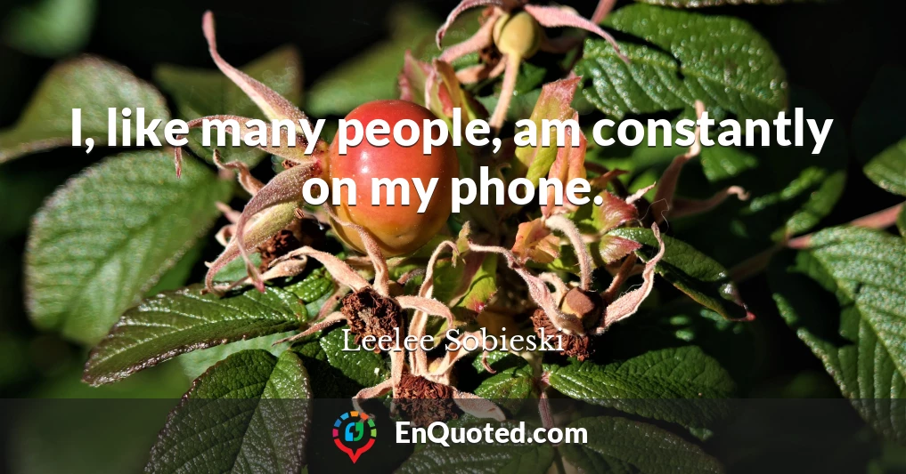 I, like many people, am constantly on my phone.