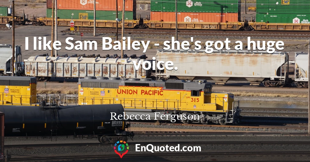 I like Sam Bailey - she's got a huge voice.