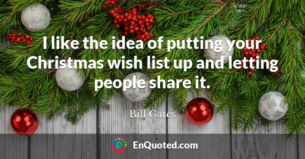 I like the idea of putting your Christmas wish list up and letting people share it.