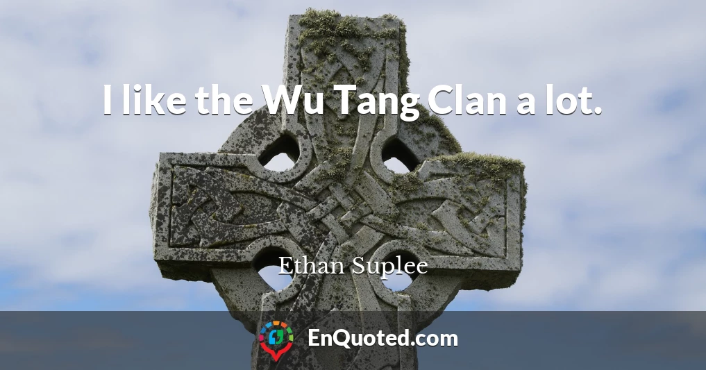 I like the Wu Tang Clan a lot.