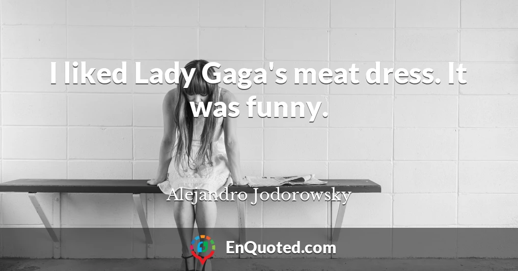 I liked Lady Gaga's meat dress. It was funny.