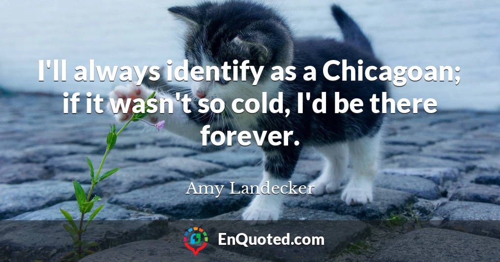 I'll always identify as a Chicagoan; if it wasn't so cold, I'd be there forever.