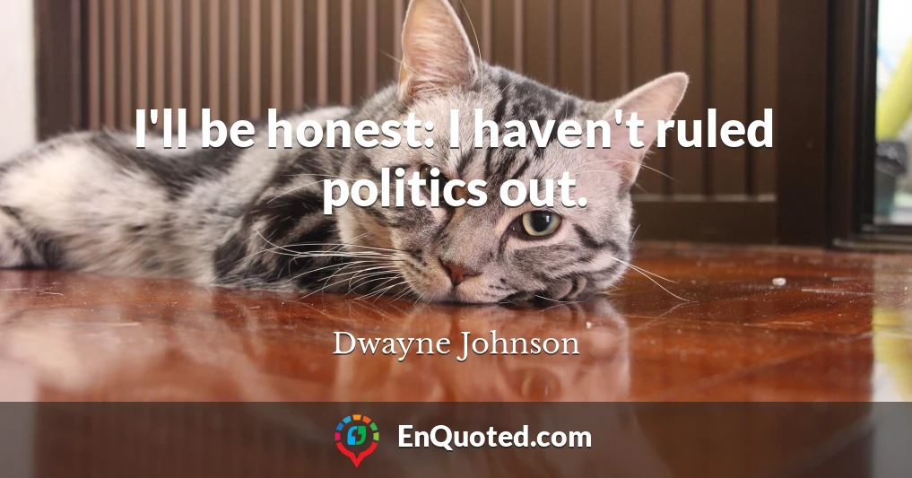 I'll be honest: I haven't ruled politics out.