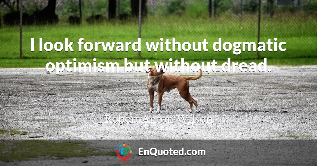 I look forward without dogmatic optimism but without dread.