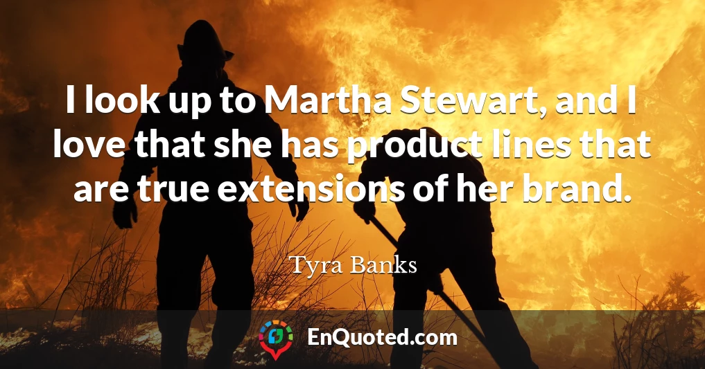 I look up to Martha Stewart, and I love that she has product lines that are true extensions of her brand.
