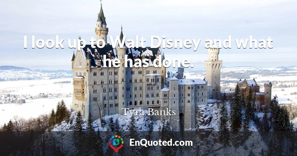 I look up to Walt Disney and what he has done.