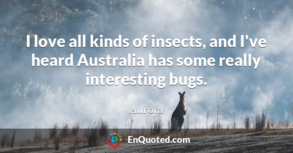 I love all kinds of insects, and I've heard Australia has some really interesting bugs.