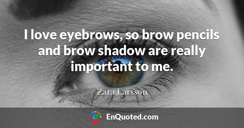 I love eyebrows, so brow pencils and brow shadow are really important to me.