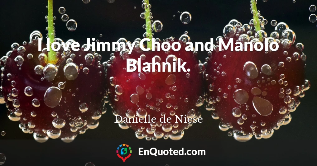 I love Jimmy Choo and Manolo Blahnik.