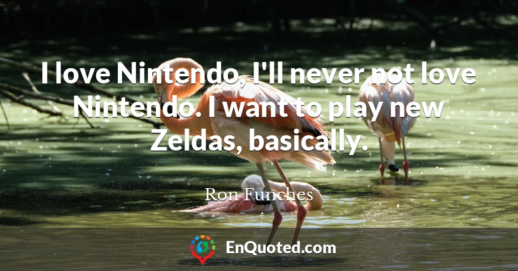 I love Nintendo, I'll never not love Nintendo. I want to play new Zeldas, basically.