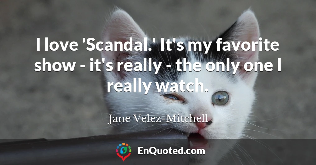 I love 'Scandal.' It's my favorite show - it's really - the only one I really watch.