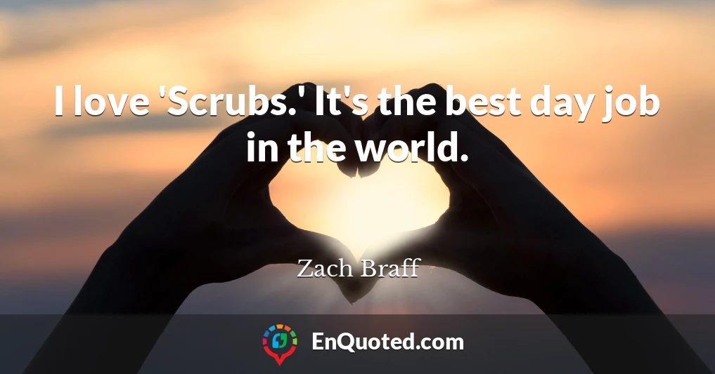 I love 'Scrubs.' It's the best day job in the world.