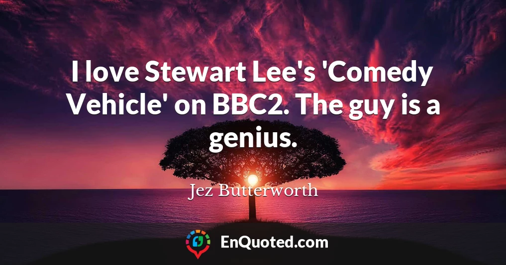 I love Stewart Lee's 'Comedy Vehicle' on BBC2. The guy is a genius.