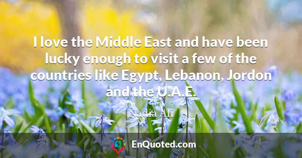 I love the Middle East and have been lucky enough to visit a few of the countries like Egypt, Lebanon, Jordon and the U.A.E.