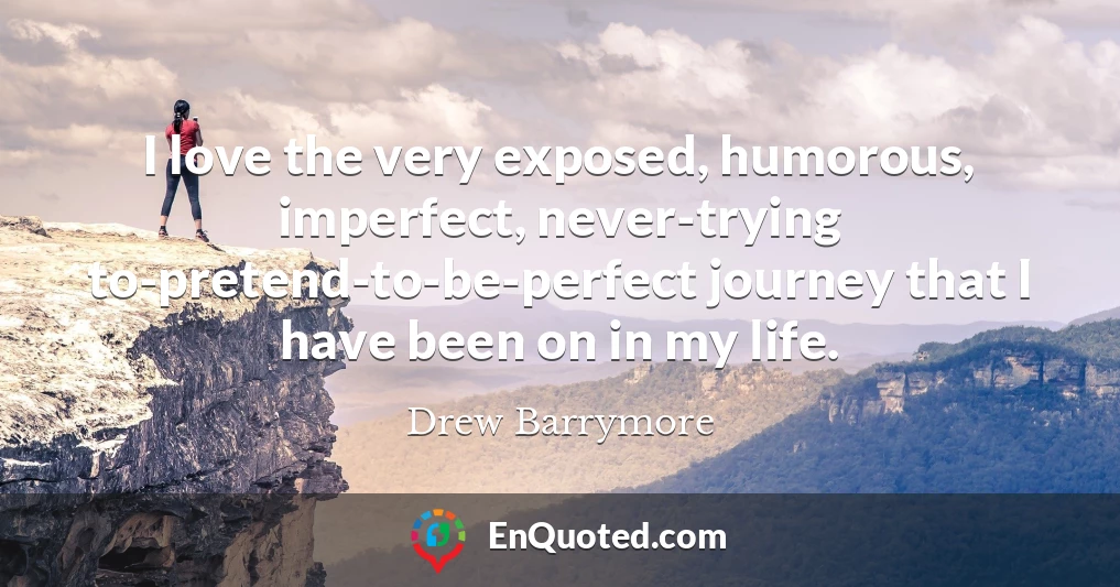 I love the very exposed, humorous, imperfect, never-trying to-pretend-to-be-perfect journey that I have been on in my life.