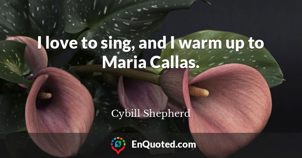 I love to sing, and I warm up to Maria Callas.