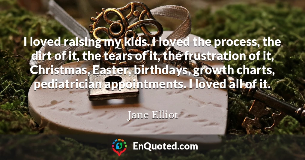 I loved raising my kids. I loved the process, the dirt of it, the tears of it, the frustration of it, Christmas, Easter, birthdays, growth charts, pediatrician appointments. I loved all of it.