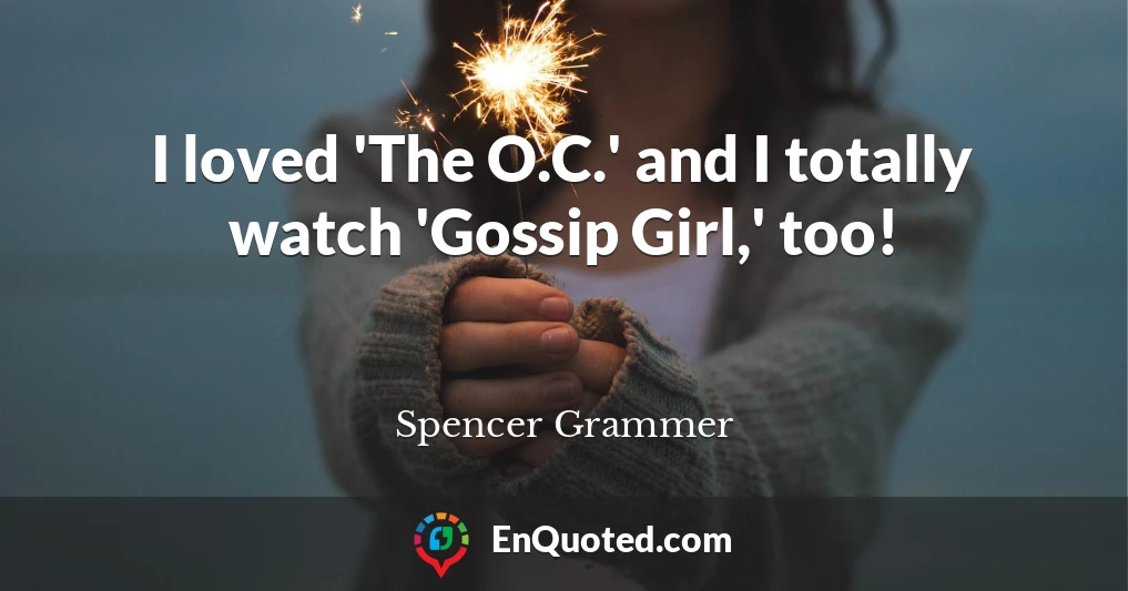 I loved 'The O.C.' and I totally watch 'Gossip Girl,' too!