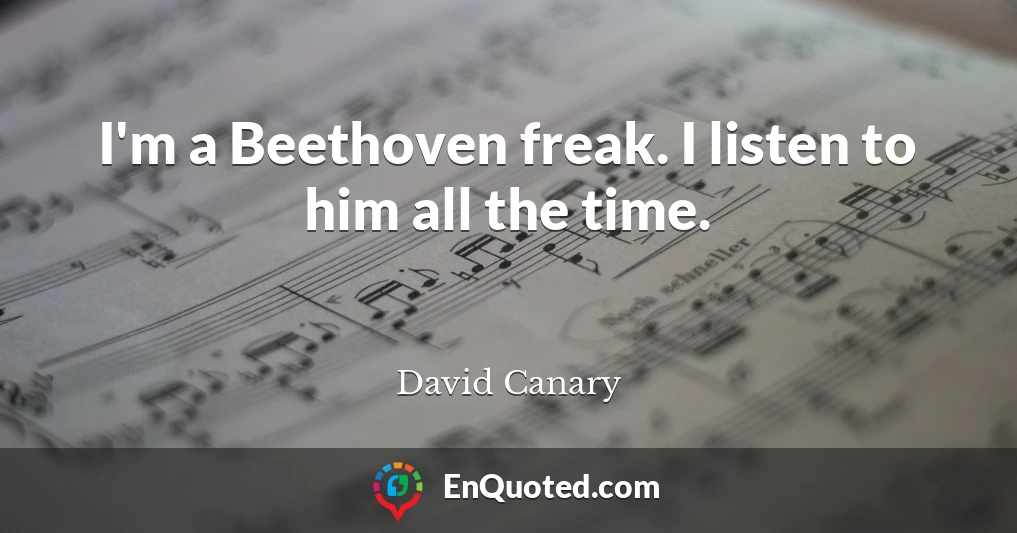 I'm a Beethoven freak. I listen to him all the time.
