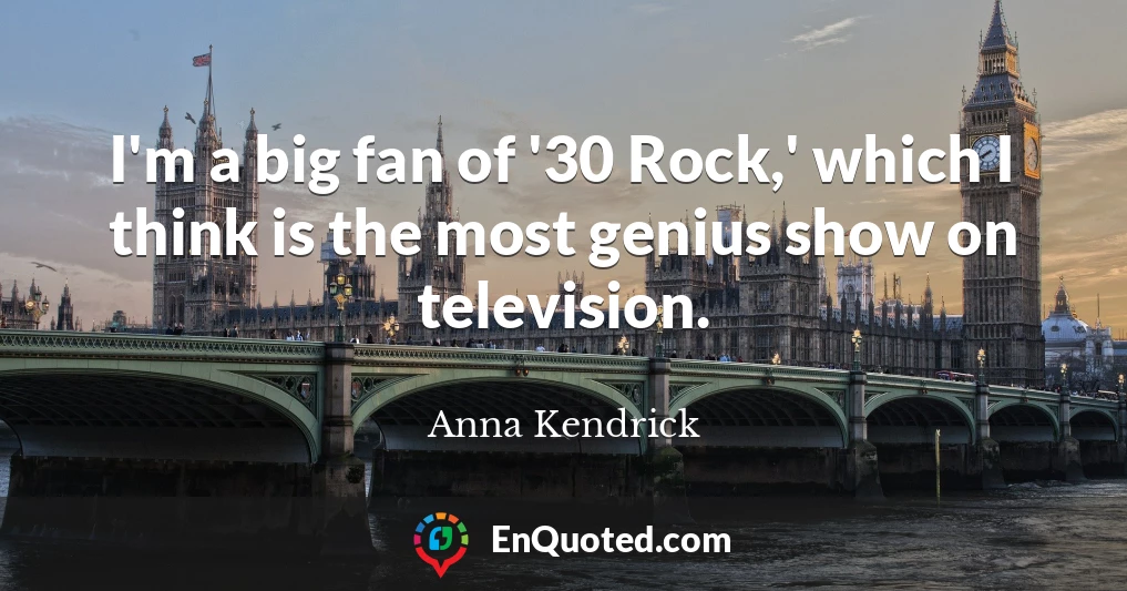 I'm a big fan of '30 Rock,' which I think is the most genius show on television.