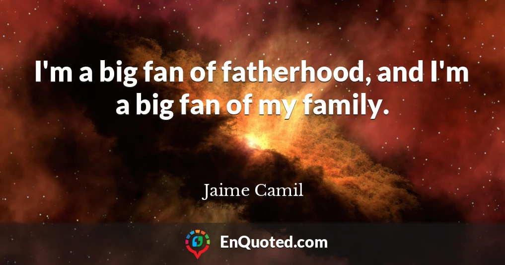 I'm a big fan of fatherhood, and I'm a big fan of my family.