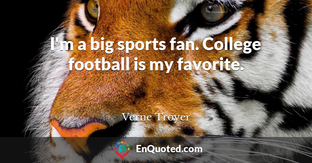I'm a big sports fan. College football is my favorite.
