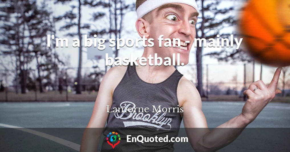 I'm a big sports fan - mainly basketball.