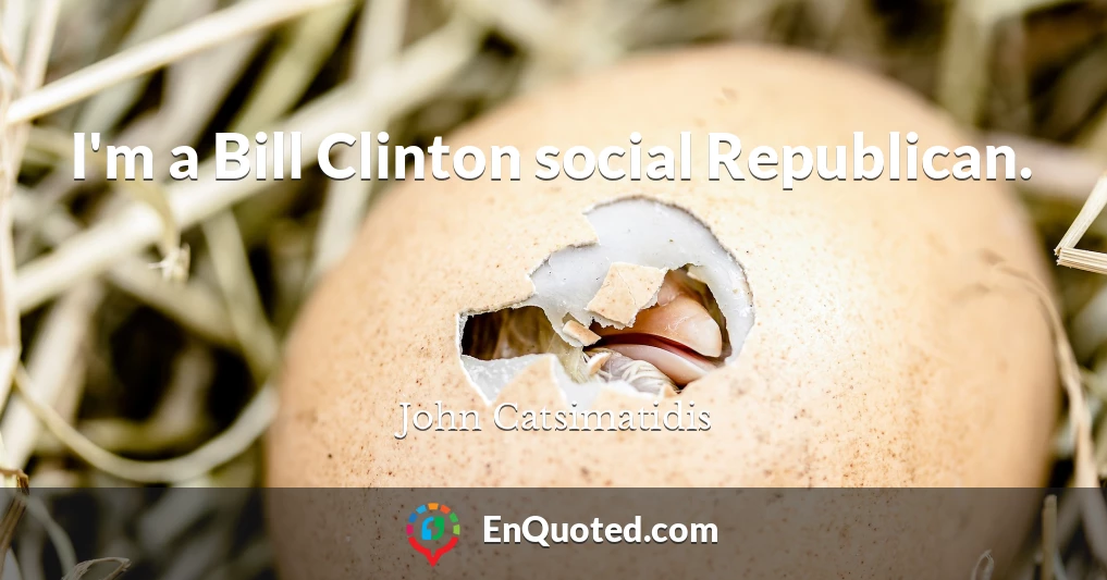I'm a Bill Clinton social Republican.